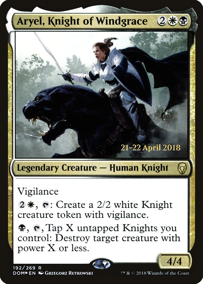 Aryel, Knight of Windgrace [Dominaria Prerelease Promos] MTG Single Magic: The Gathering | Red Claw Gaming