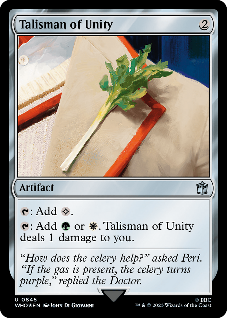 Talisman of Unity (Surge Foil) [Doctor Who] MTG Single Magic: The Gathering | Red Claw Gaming
