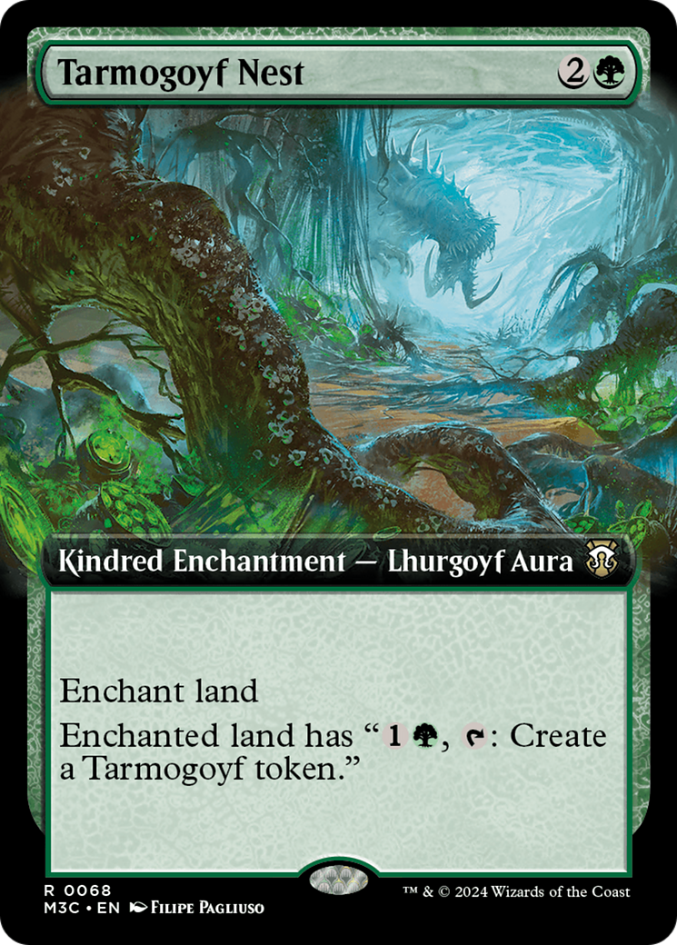 Tarmogoyf Nest (Extended Art) (Ripple Foil) [Modern Horizons 3 Commander] MTG Single Magic: The Gathering | Red Claw Gaming