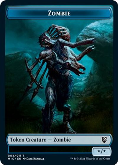Zombie (005) // Zombie (004) Double-Sided Token [Innistrad: Midnight Hunt Commander Tokens] MTG Single Magic: The Gathering | Red Claw Gaming