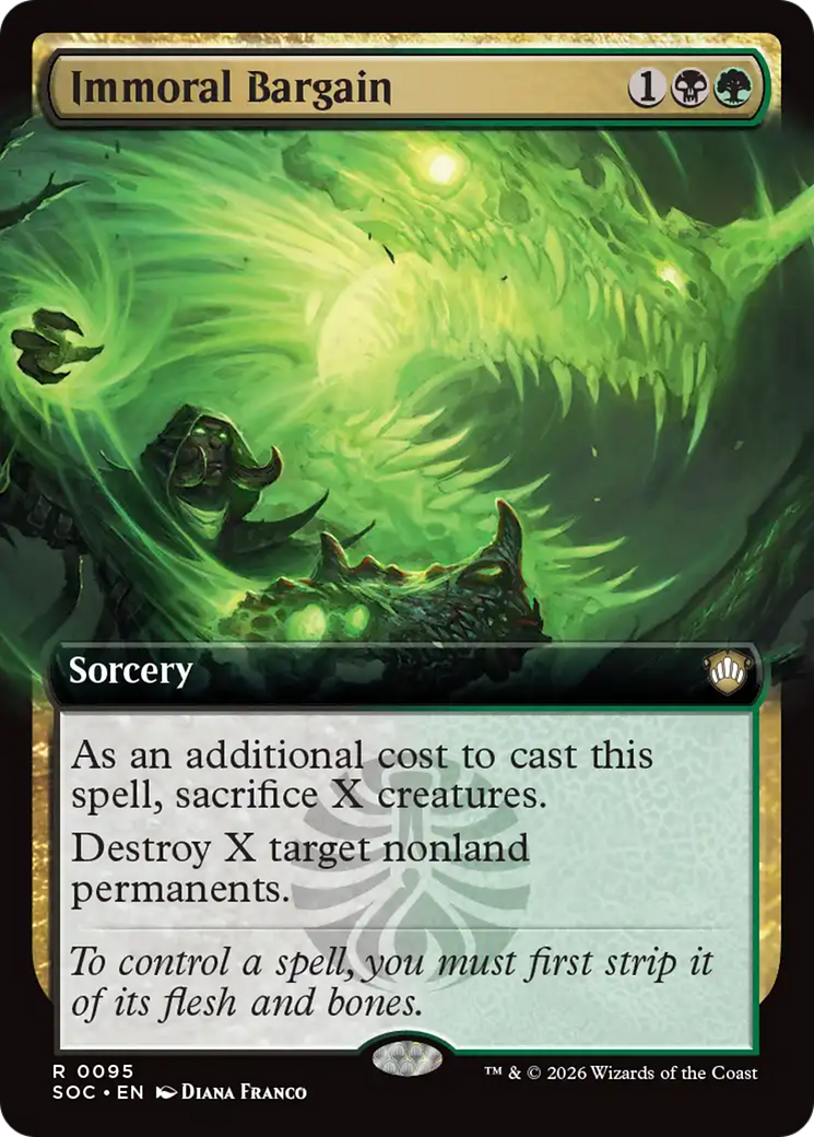 Immoral Bargain (Extended Art) [Secrets of Strixhaven Commander] MTG Single Magic: The Gathering | Red Claw Gaming