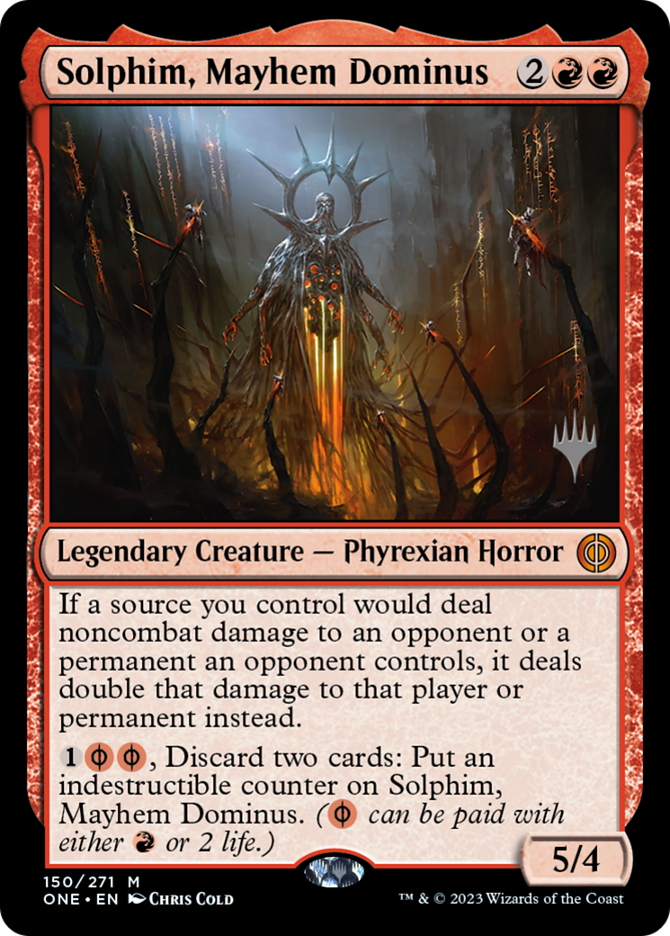 Solphim, Mayhem Dominus (Promo Pack) [Phyrexia: All Will Be One Promos] MTG Single Magic: The Gathering | Red Claw Gaming