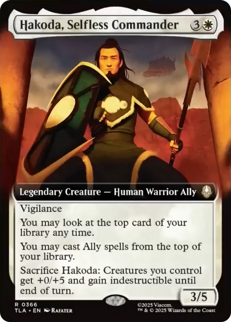 Hakoda, Selfless Commander (Extended Art) [Avatar: The Last Airbender] MTG Single Magic: The Gathering | Red Claw Gaming