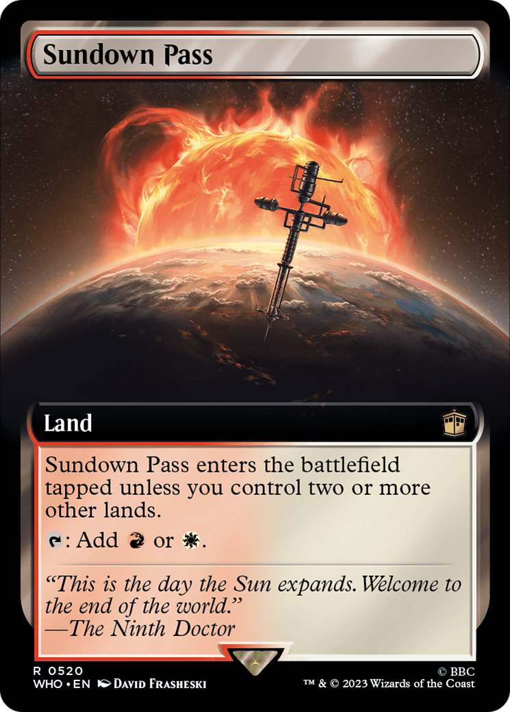Sundown Pass (Extended Art) [Doctor Who] MTG Single Magic: The Gathering | Red Claw Gaming