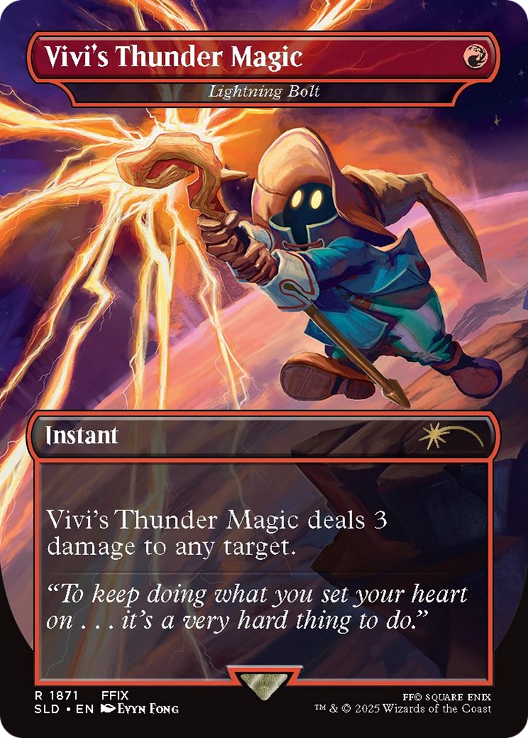 Vivi's Thunder Magic - Lightning Bolt [Secret Lair Drop Series] MTG Single Magic: The Gathering | Red Claw Gaming