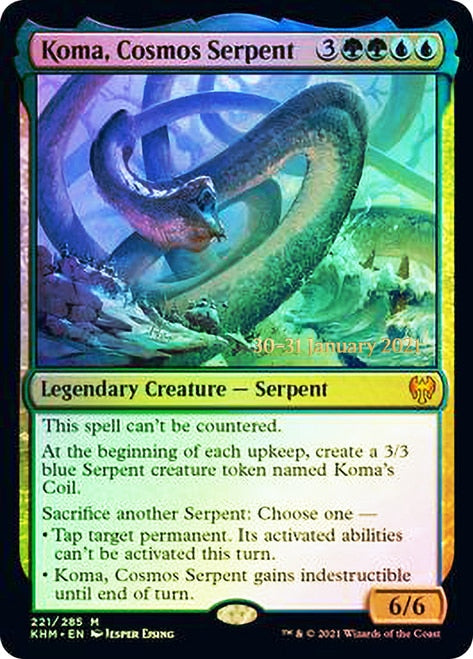 Koma, Cosmos Serpent [Kaldheim Prerelease Promos] MTG Single Magic: The Gathering | Red Claw Gaming
