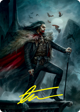 Dracula, Blood Immortal Art Card (Gold-Stamped Signature) [Innistrad: Crimson Vow Art Series] MTG Single Magic: The Gathering | Red Claw Gaming