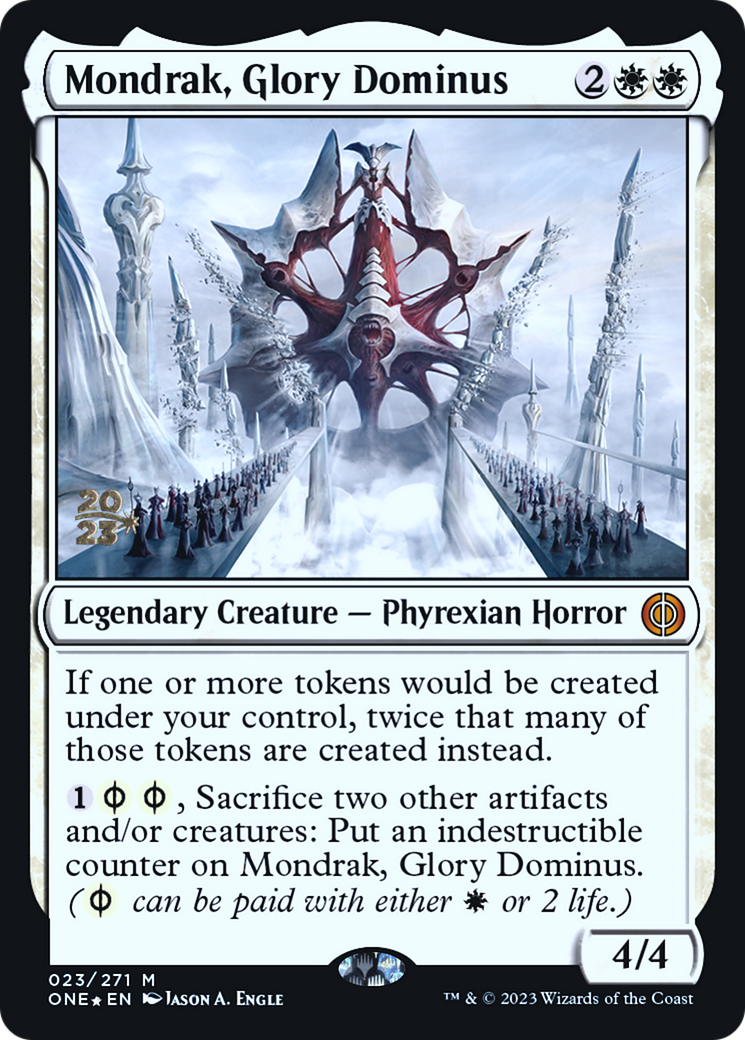 Mondrak, Glory Dominus [Phyrexia: All Will Be One Prerelease Promos] MTG Single Magic: The Gathering | Red Claw Gaming