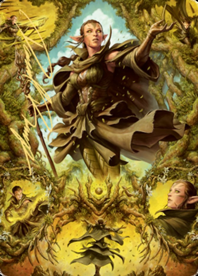Nissa of Shadowed Boughs 2 Art Card (Gold-Stamped Signature) [Zendikar Rising Art Series] MTG Single Magic: The Gathering | Red Claw Gaming