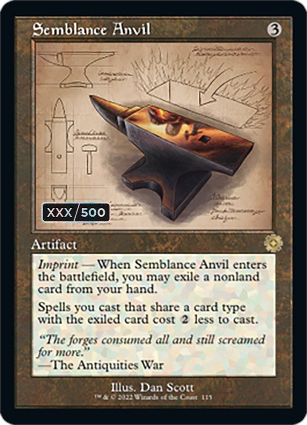 Semblance Anvil (Retro Schematic) (Serialized) [The Brothers' War Retro Artifacts] MTG Single Magic: The Gathering | Red Claw Gaming