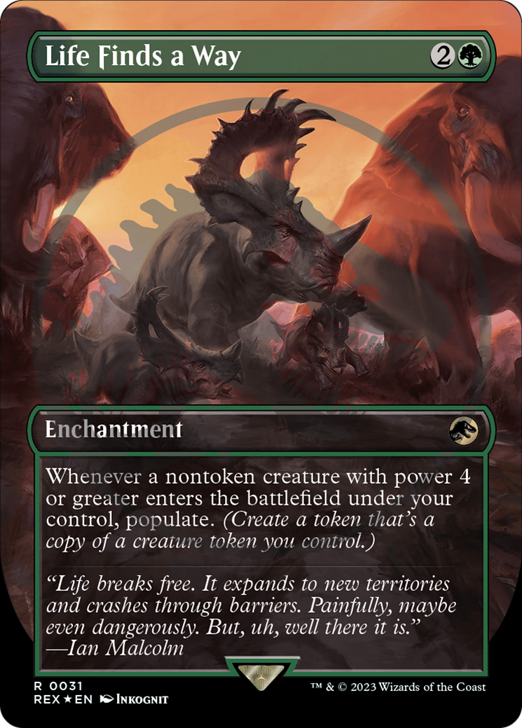 Life Finds a Way (Emblem) (Borderless) [Jurassic World Collection Tokens] MTG Single Magic: The Gathering | Red Claw Gaming
