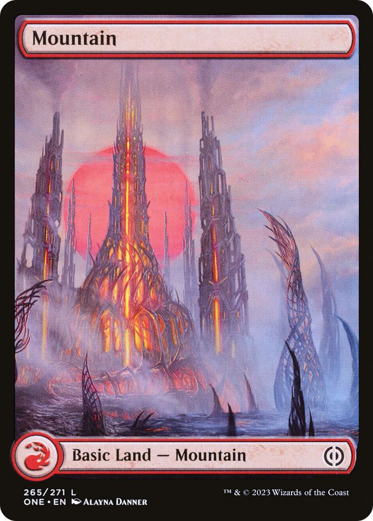 Mountain (265) (Full-Art) [Phyrexia: All Will Be One] MTG Single Magic: The Gathering | Red Claw Gaming