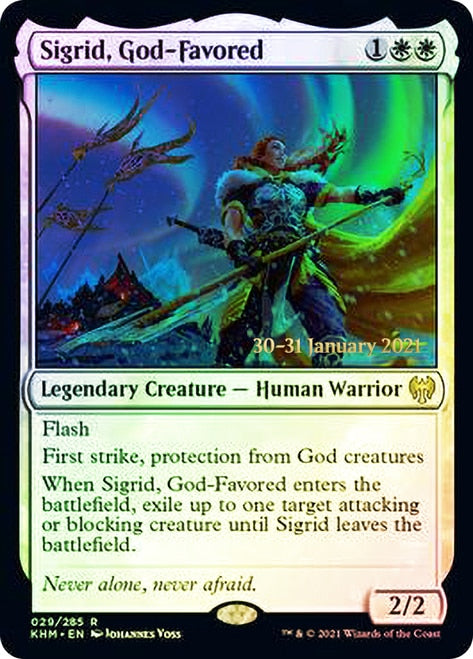 Sigrid, God-Favored [Kaldheim Prerelease Promos] MTG Single Magic: The Gathering | Red Claw Gaming