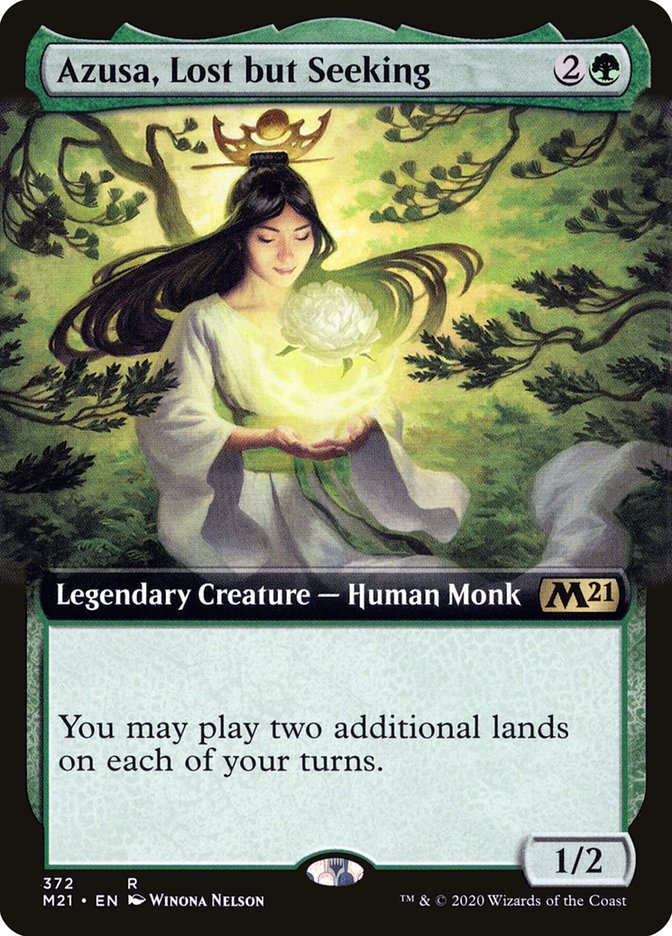 Azusa, Lost but Seeking (Extended Art) [Core Set 2021] MTG Single Magic: The Gathering | Red Claw Gaming