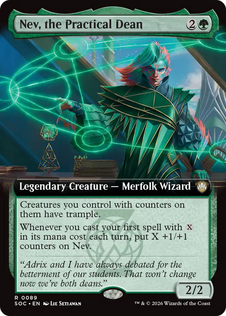 Nev, the Practical Dean (Extended Art) [Secrets of Strixhaven Commander] MTG Single Magic: The Gathering | Red Claw Gaming