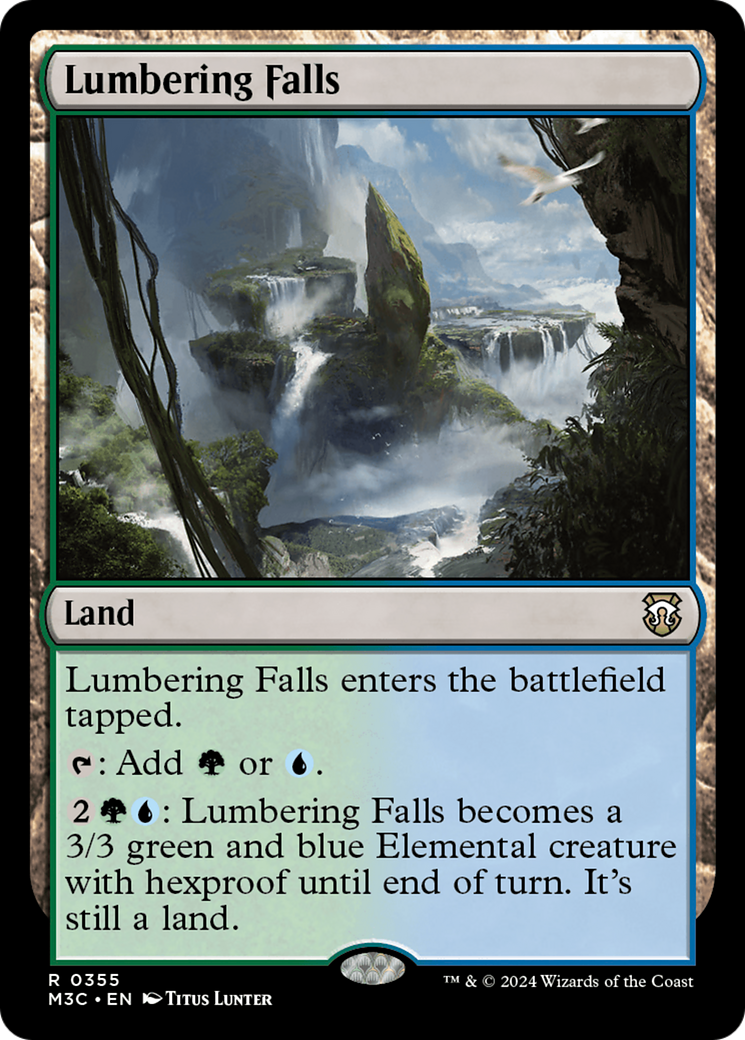 Lumbering Falls (Ripple Foil) [Modern Horizons 3 Commander] MTG Single Magic: The Gathering | Red Claw Gaming