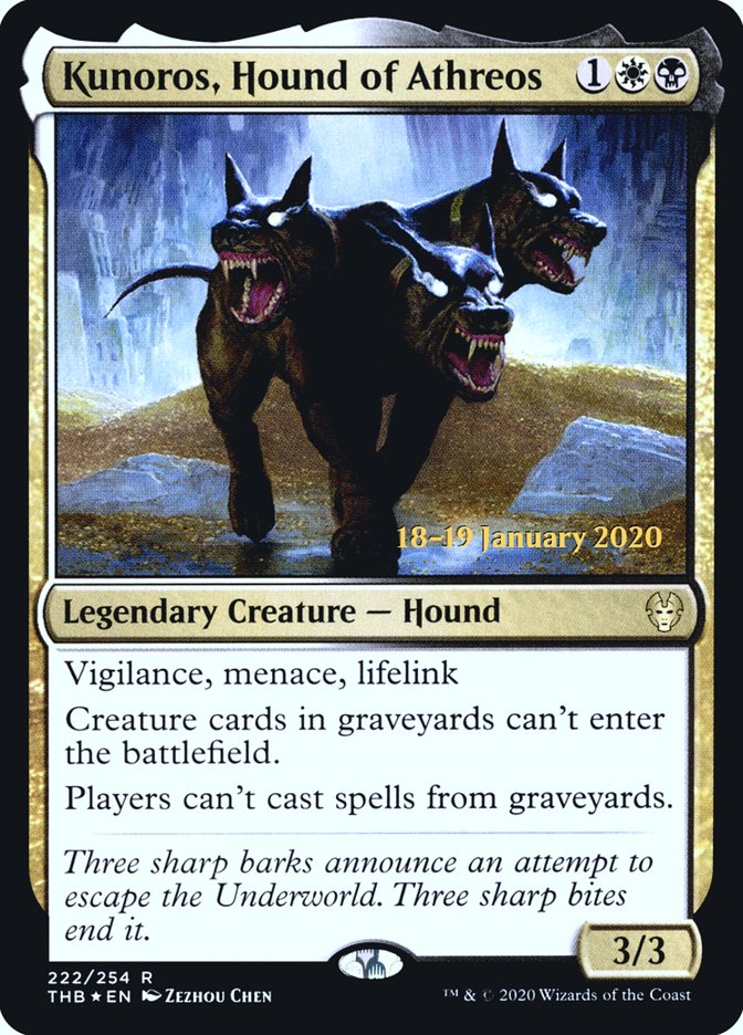 Kunoros, Hound of Athreos [Theros Beyond Death Prerelease Promos] MTG Single Magic: The Gathering | Red Claw Gaming