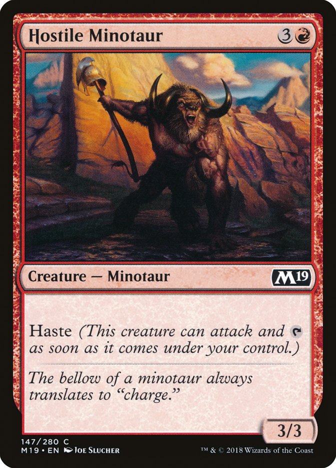 Hostile Minotaur [Core Set 2019] MTG Single Magic: The Gathering | Red Claw Gaming