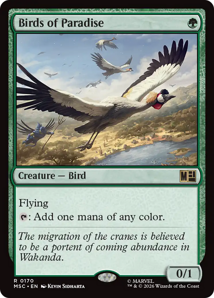 Birds of Paradise (Surge Foil) [Marvel Super Heroes Commander] MTG Single Magic: The Gathering | Red Claw Gaming