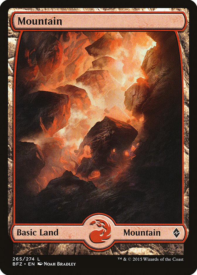 Mountain (265) (Full Art) [Battle for Zendikar] MTG Single Magic: The Gathering | Red Claw Gaming