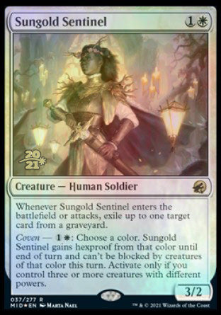 Sungold Sentinel [Innistrad: Midnight Hunt Prerelease Promos] MTG Single Magic: The Gathering | Red Claw Gaming