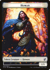 Treasure // Human Double-Sided Token [Commander 2019 Tokens] MTG Single Magic: The Gathering | Red Claw Gaming