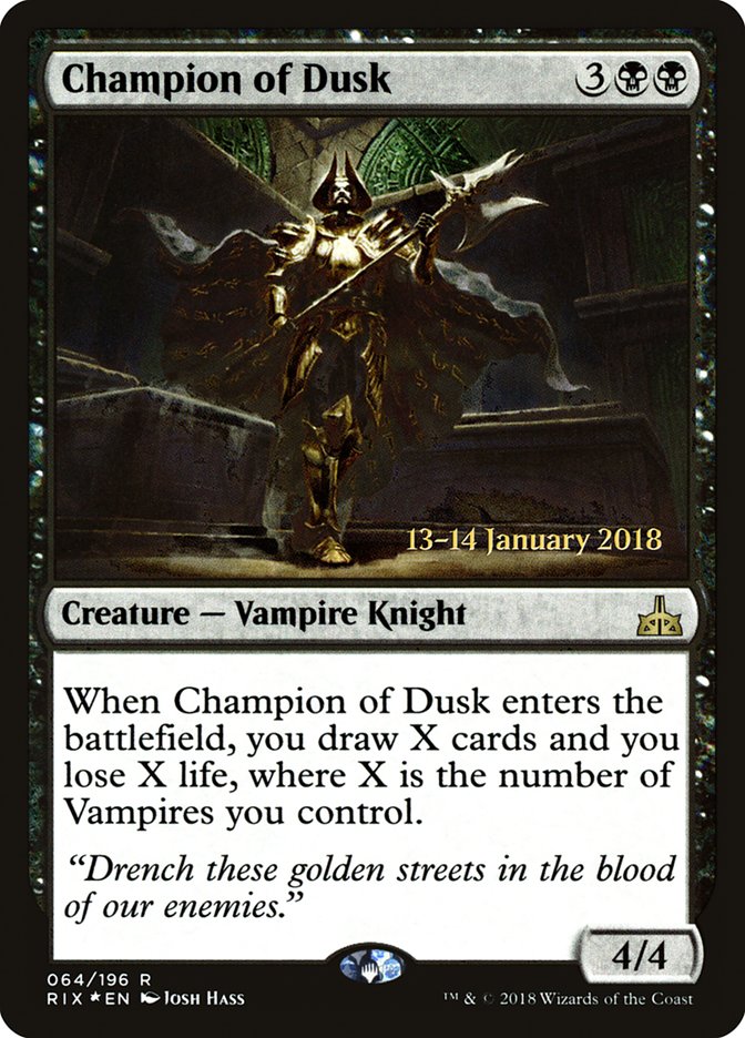 Champion of Dusk [Rivals of Ixalan Prerelease Promos] MTG Single Magic: The Gathering | Red Claw Gaming
