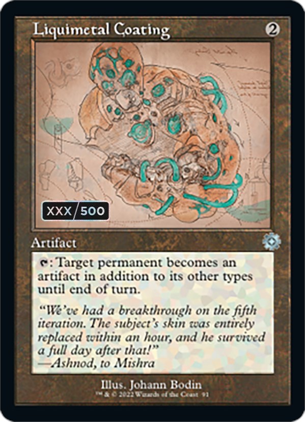 Liquimetal Coating (Retro Schematic) (Serialized) [The Brothers' War Retro Artifacts] MTG Single Magic: The Gathering | Red Claw Gaming