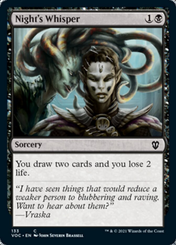 Night's Whisper [Innistrad: Crimson Vow Commander] MTG Single Magic: The Gathering | Red Claw Gaming