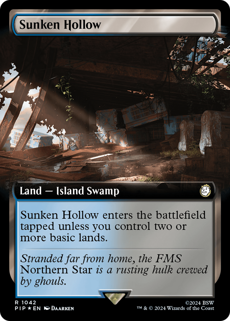 Sunken Hollow (Extended Art) (Surge Foil) [Fallout] MTG Single Magic: The Gathering | Red Claw Gaming