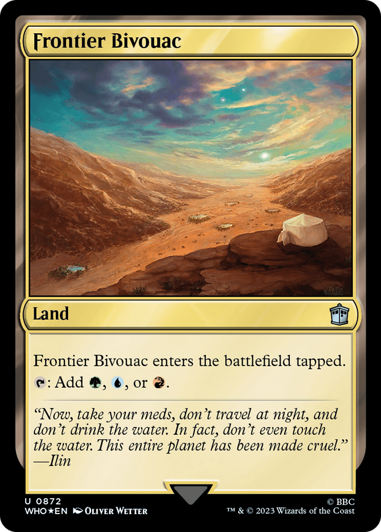 Frontier Bivouac (Surge Foil) [Doctor Who] MTG Single Magic: The Gathering | Red Claw Gaming
