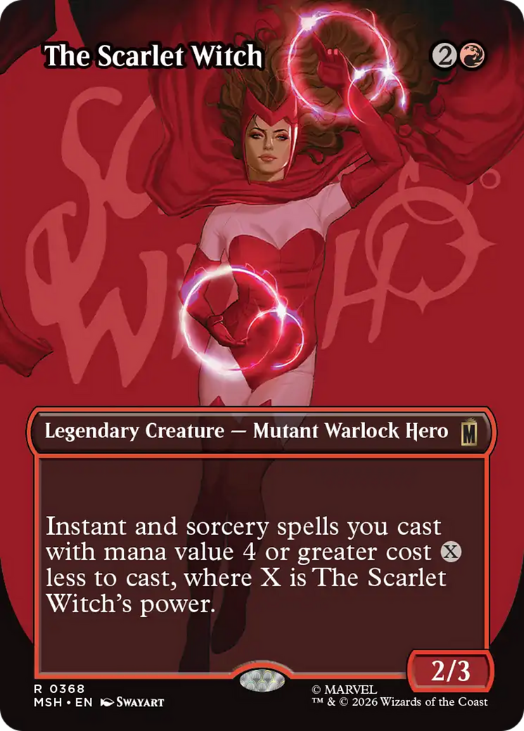 The Scarlet Witch (Borderless) [Marvel Super Heroes] MTG Single Magic: The Gathering | Red Claw Gaming