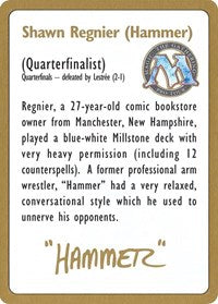 1996 Shawn "Hammer" Regnier Biography Card [World Championship Decks] MTG Single Magic: The Gathering | Red Claw Gaming