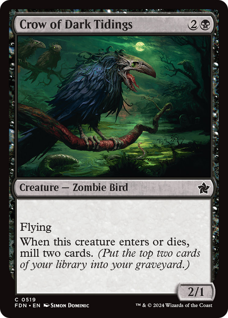 Crow of Dark Tidings [Foundations] MTG Single Magic: The Gathering | Red Claw Gaming