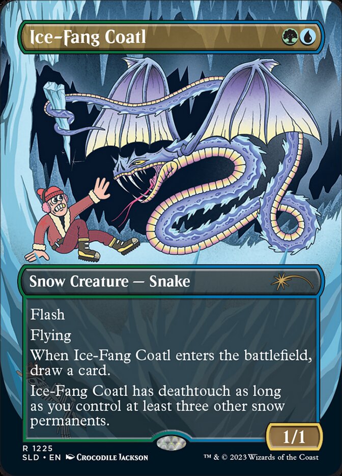 Ice-Fang Coatl (Borderless) [Secret Lair Drop Series] MTG Single Magic: The Gathering | Red Claw Gaming