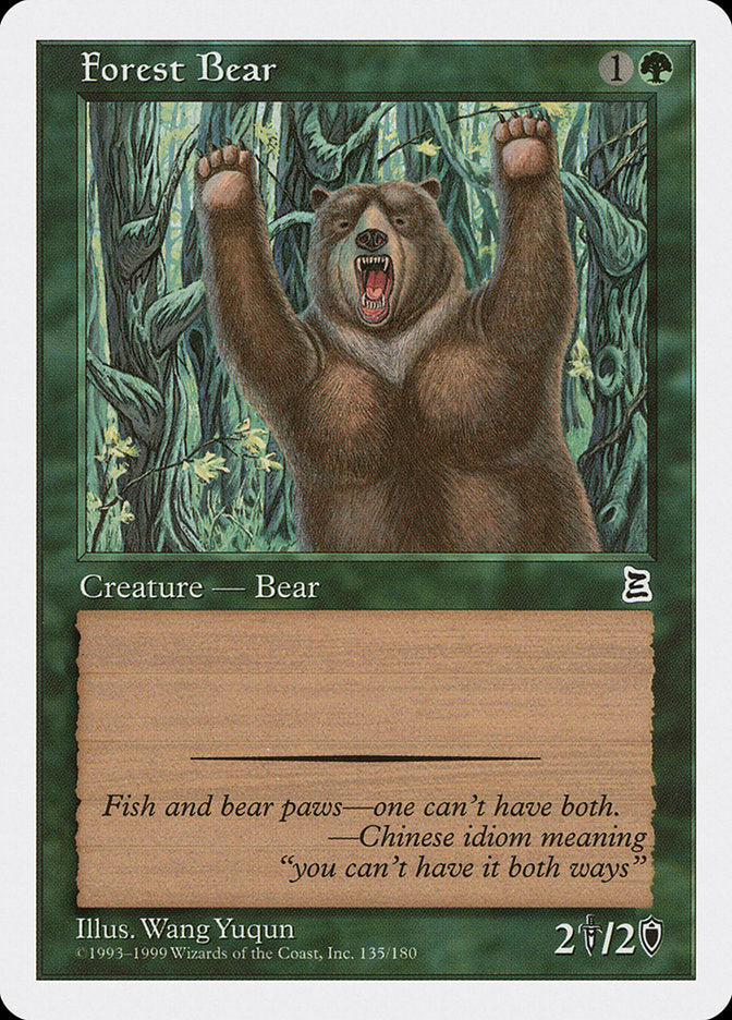 Forest Bear [Portal Three Kingdoms] MTG Single Magic: The Gathering | Red Claw Gaming