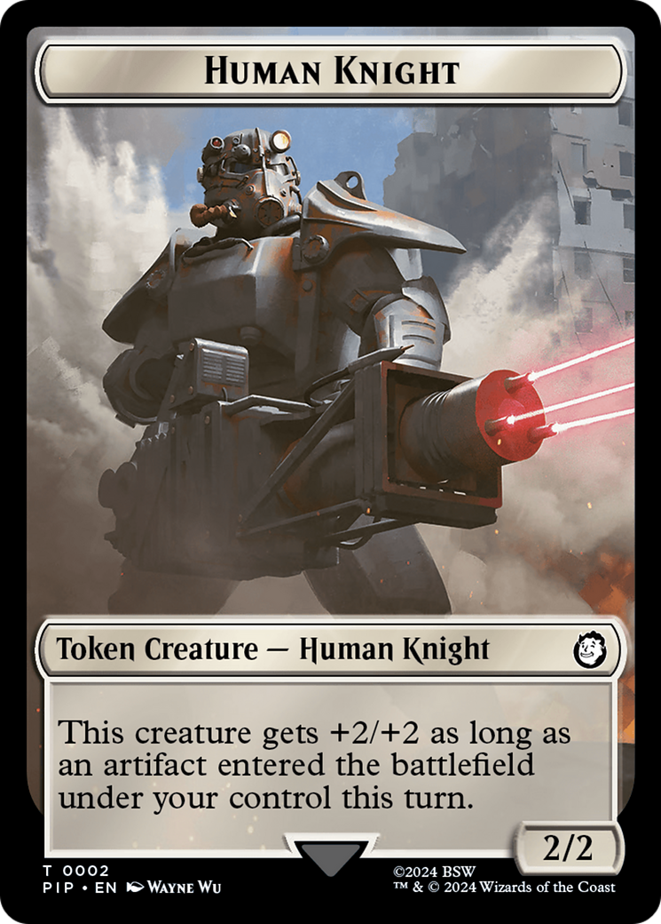 Junk // Human Knight Double-Sided Token [Fallout Tokens] MTG Single Magic: The Gathering | Red Claw Gaming