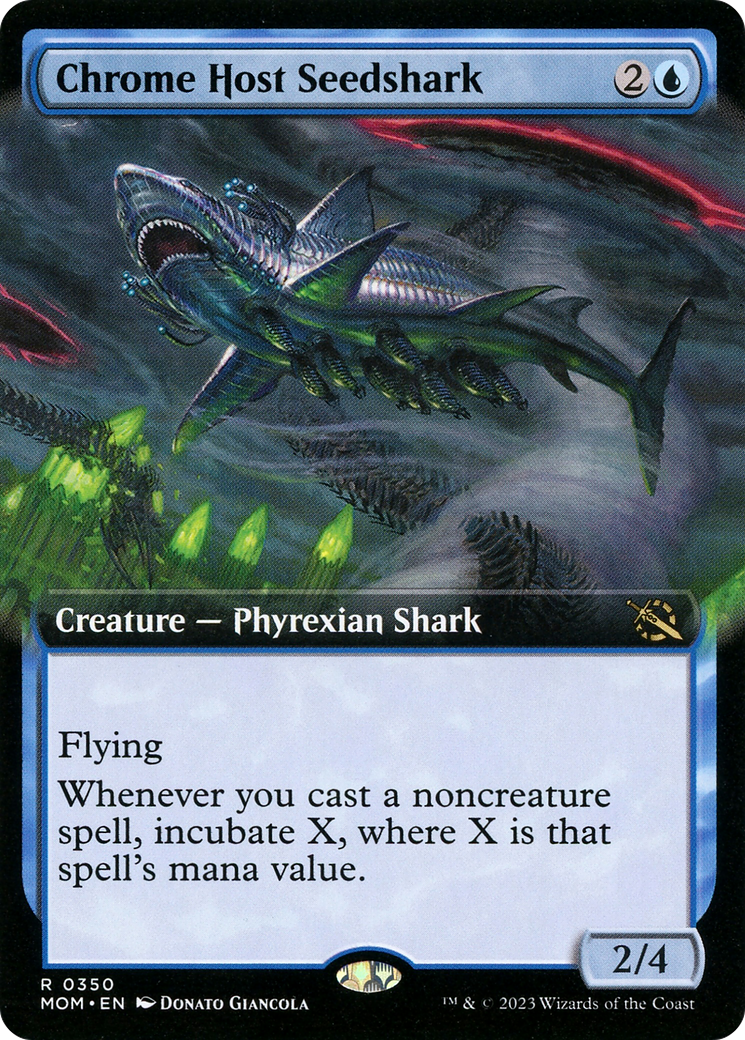 Chrome Host Seedshark (Extended Art) [March of the Machine] MTG Single Magic: The Gathering    | Red Claw Gaming
