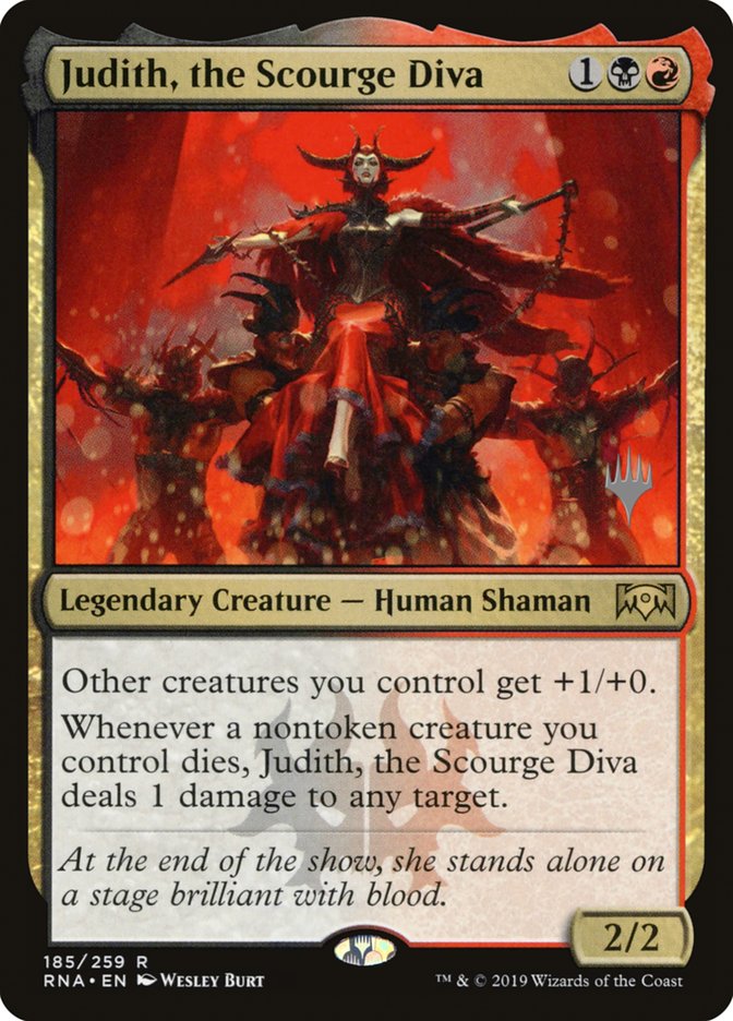 Judith, the Scourge Diva (Promo Pack) [Ravnica Allegiance Promos] MTG Single Magic: The Gathering | Red Claw Gaming
