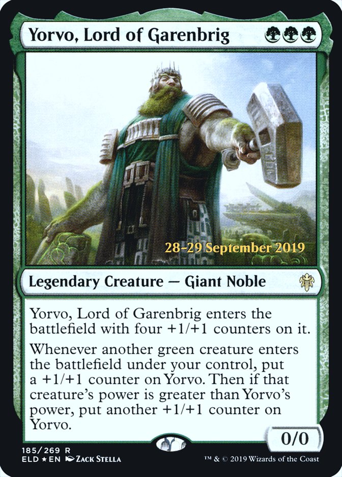 Yorvo, Lord of Garenbrig [Throne of Eldraine Prerelease Promos] MTG Single Magic: The Gathering | Red Claw Gaming