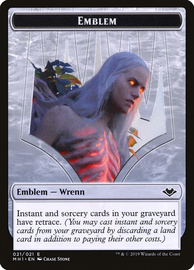 Zombie (007) // Wrenn and Six Emblem (021) Double-Sided Token [Modern Horizons Tokens] MTG Single Magic: The Gathering    | Red Claw Gaming