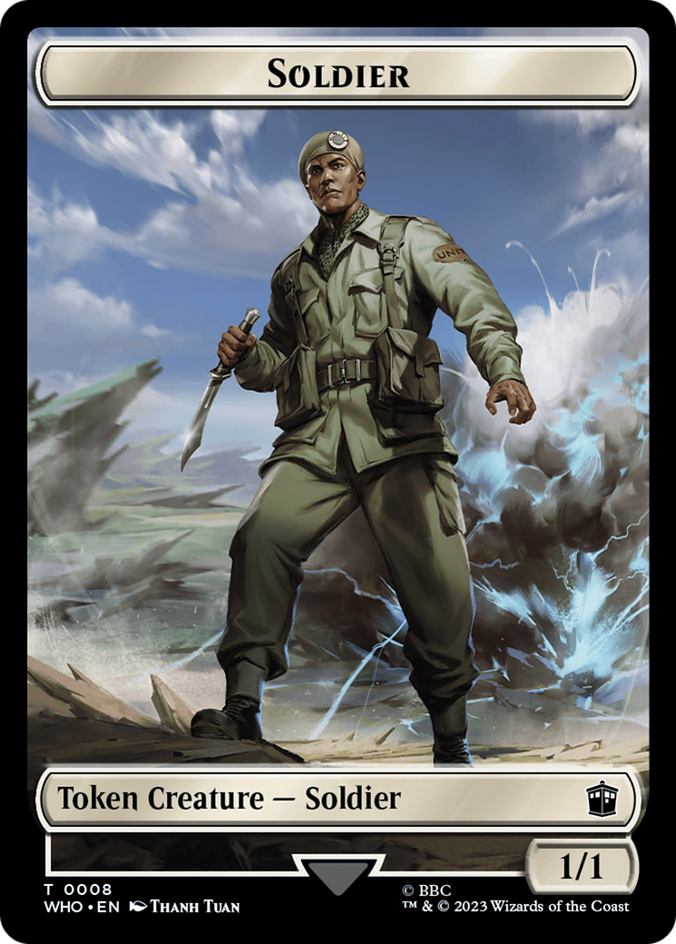 Copy // Soldier Double-Sided Token [Doctor Who Tokens] MTG Single Magic: The Gathering | Red Claw Gaming