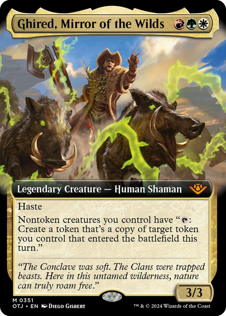 Ghired, Mirror of the Wilds (Extended Art) [Outlaws of Thunder Junction] MTG Single Magic: The Gathering | Red Claw Gaming