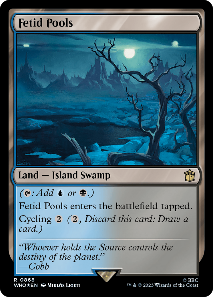 Fetid Pools (Surge Foil) [Doctor Who] MTG Single Magic: The Gathering    | Red Claw Gaming
