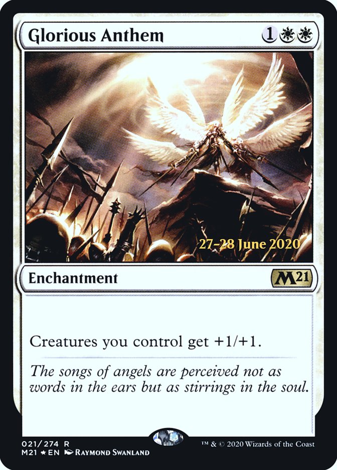 Glorious Anthem [Core Set 2021 Prerelease Promos] MTG Single Magic: The Gathering | Red Claw Gaming