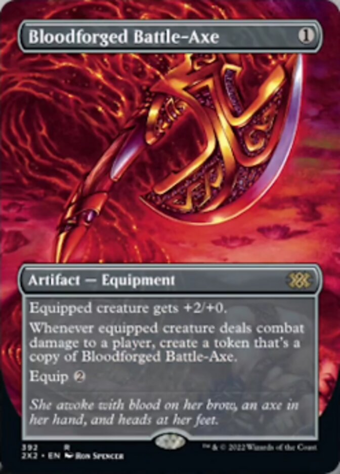 Bloodforged Battle-Axe (Borderless Alternate Art) [Double Masters 2022] MTG Single Magic: The Gathering    | Red Claw Gaming