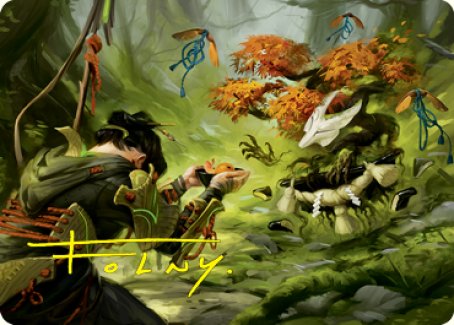 Commune with Spirits Art Card (Gold-Stamped Signature) [Kamigawa: Neon Dynasty Art Series] MTG Single Magic: The Gathering | Red Claw Gaming