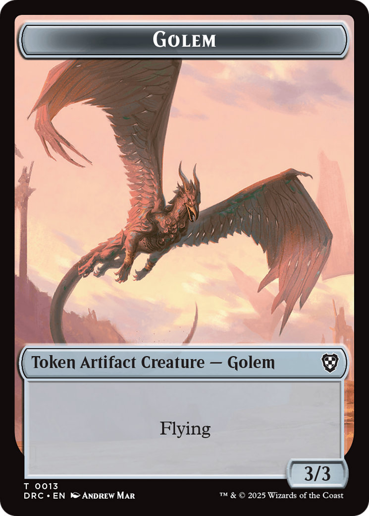 Construct // Golem (0013) Double-Sided Token [Aetherdrift Commander Tokens] MTG Single Magic: The Gathering | Red Claw Gaming