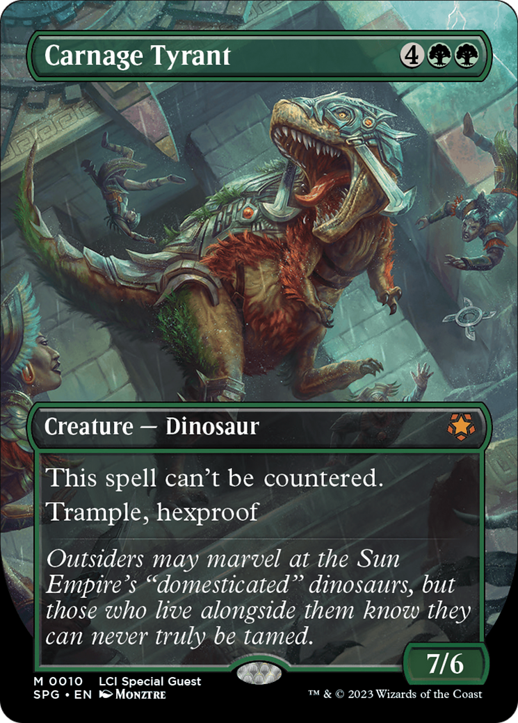Carnage Tyrant (Borderless) [The Lost Caverns of Ixalan Special Guests] MTG Single Magic: The Gathering | Red Claw Gaming