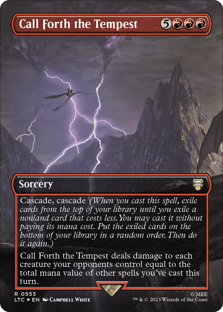 Call Forth the Tempest (Borderless) (Surge Foil) [The Lord of the Rings: Tales of Middle-Earth Commander] MTG Single Magic: The Gathering | Red Claw Gaming